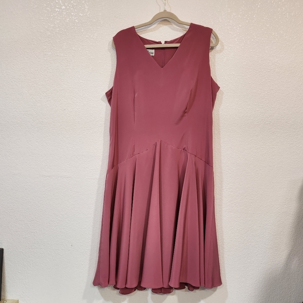 Jack Bryant 1920s Vintage Dusty Rose Pink Drop Waist Sleeveless  Dress